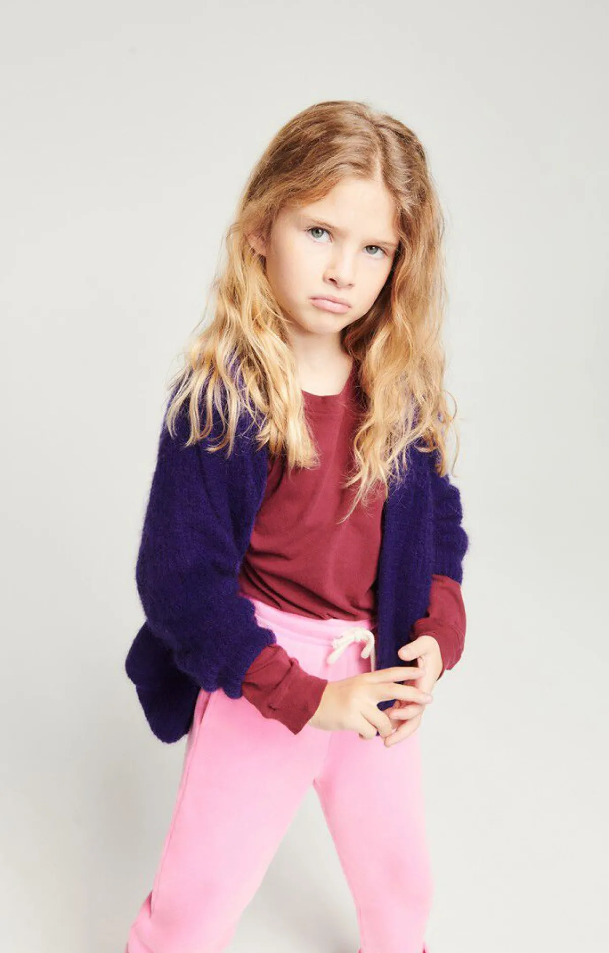 American Vintage Kid'S Cardigan East Melange Blackberry Cheap