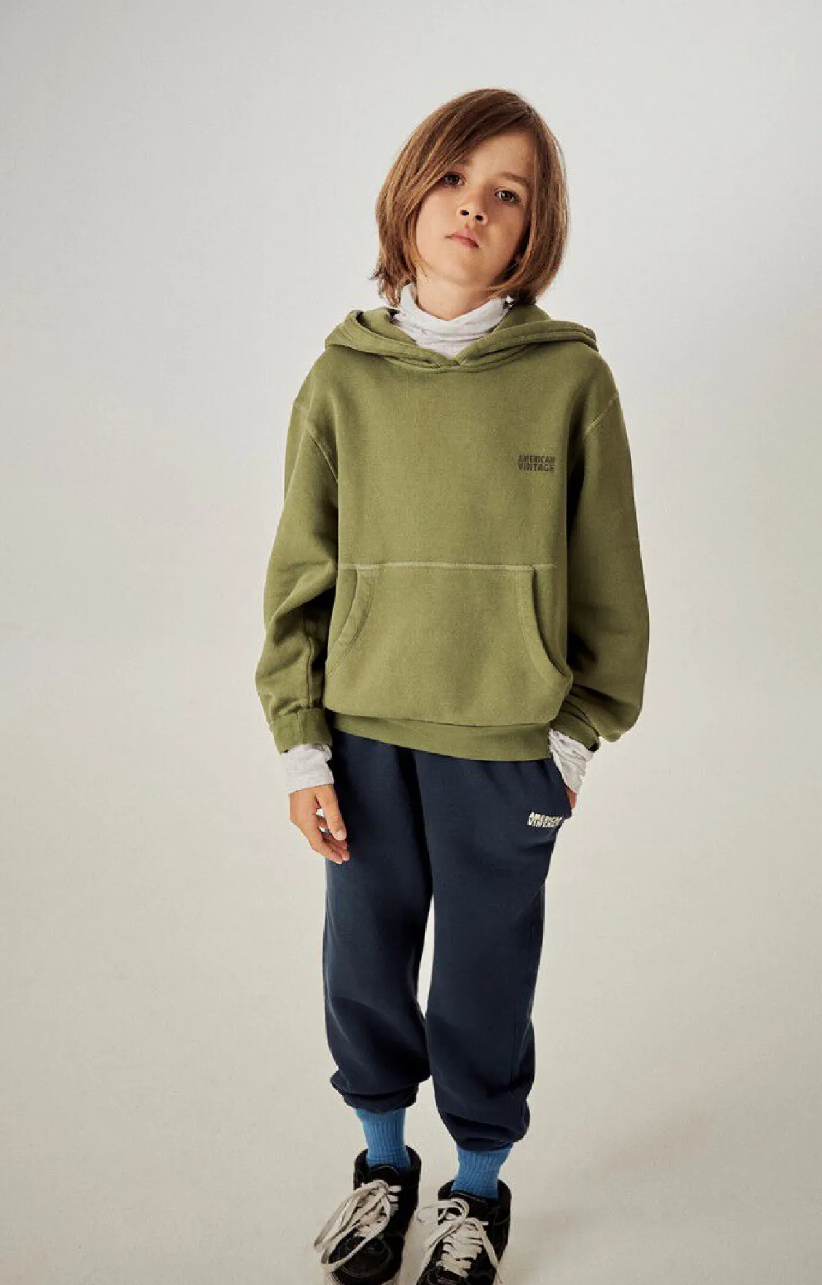 American Vintage Kid'S Hoodie Izubird Khaki Vintage Flash Sale