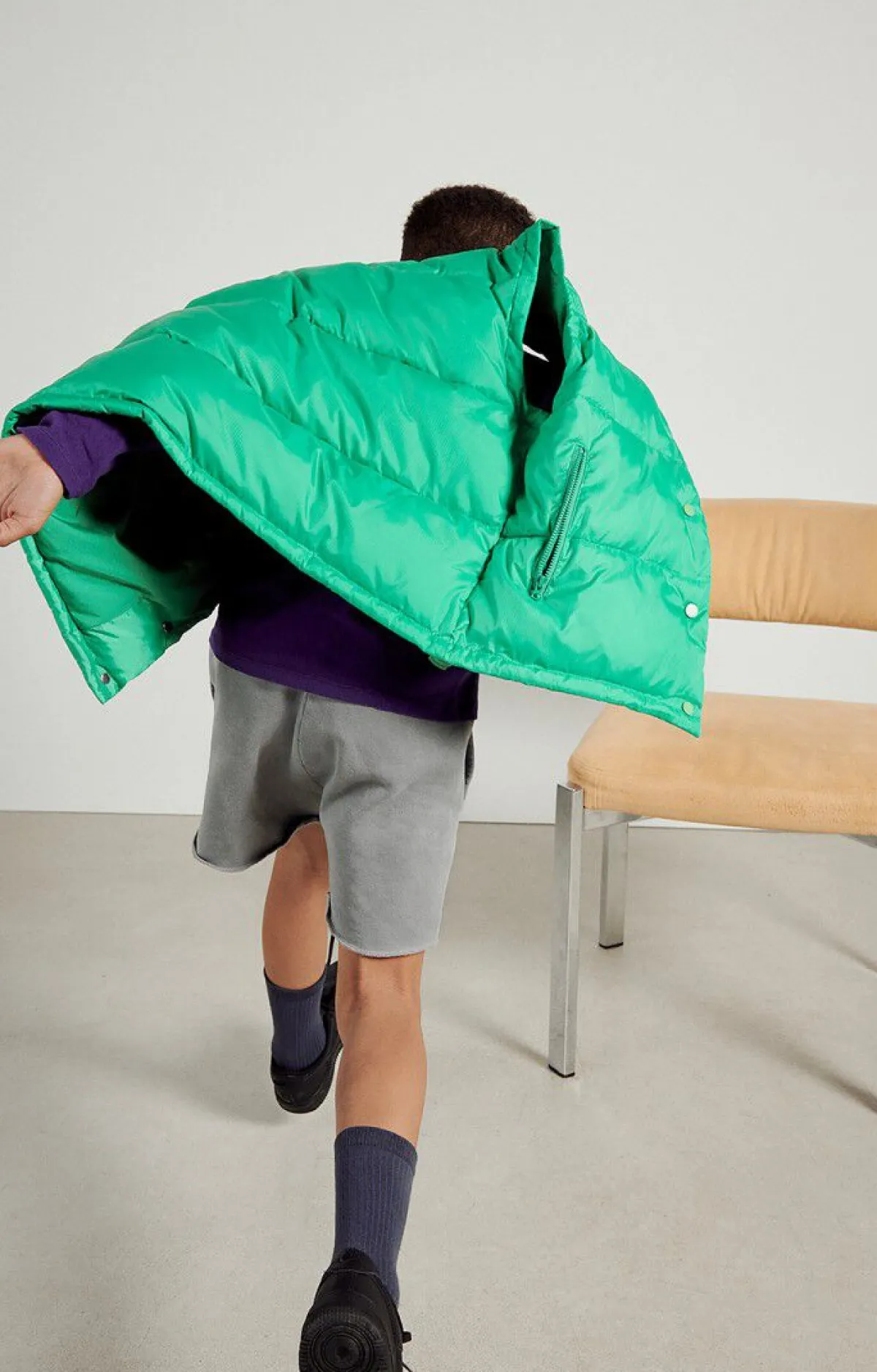 American Vintage Kid'S Padded Jacket Zidibay Emerald Hot