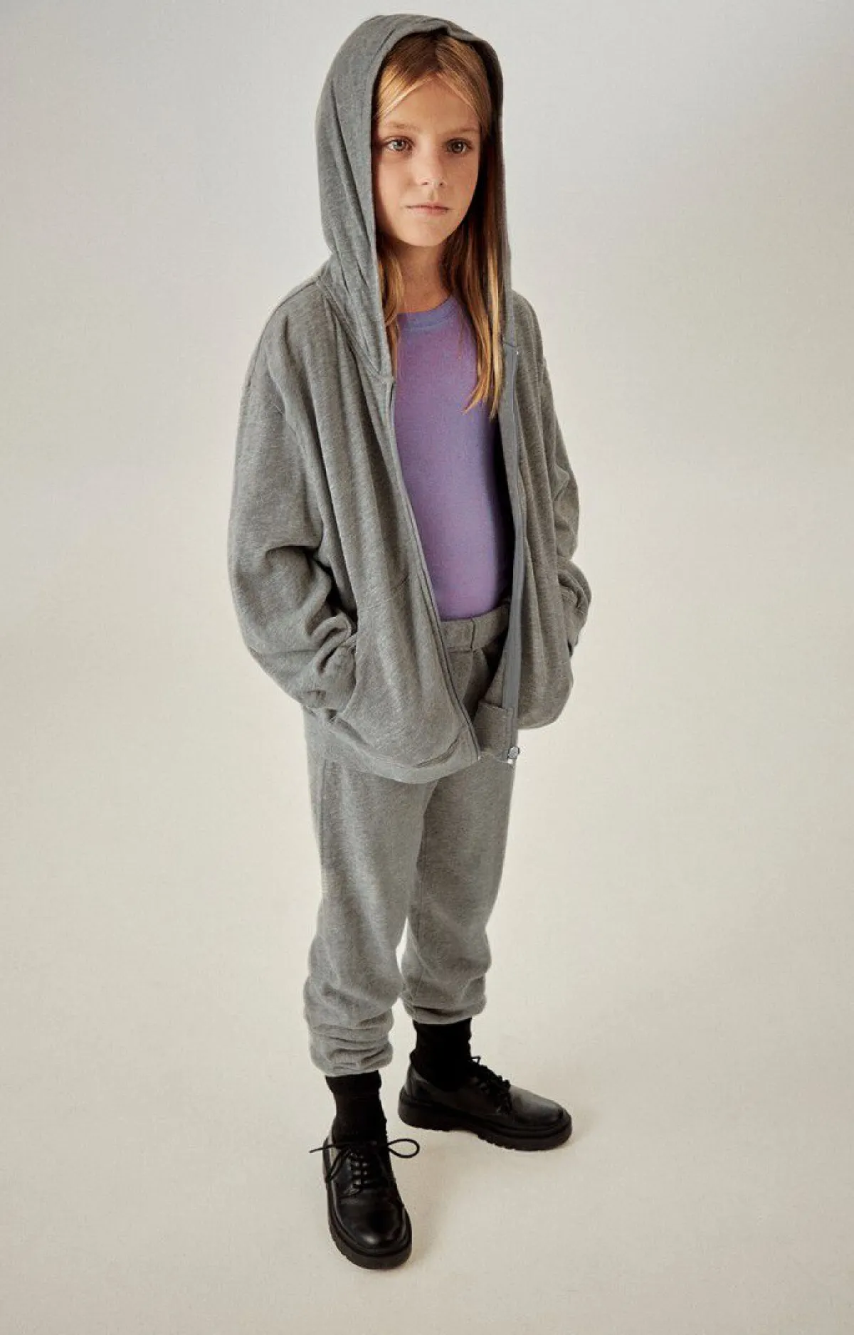 American Vintage Kid'S Zipped Hoodie Sonoma Heather Grey Outlet