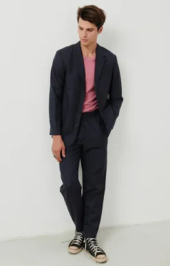 American Vintage Men'S Blazer Tabinsville Navy Melange Outlet