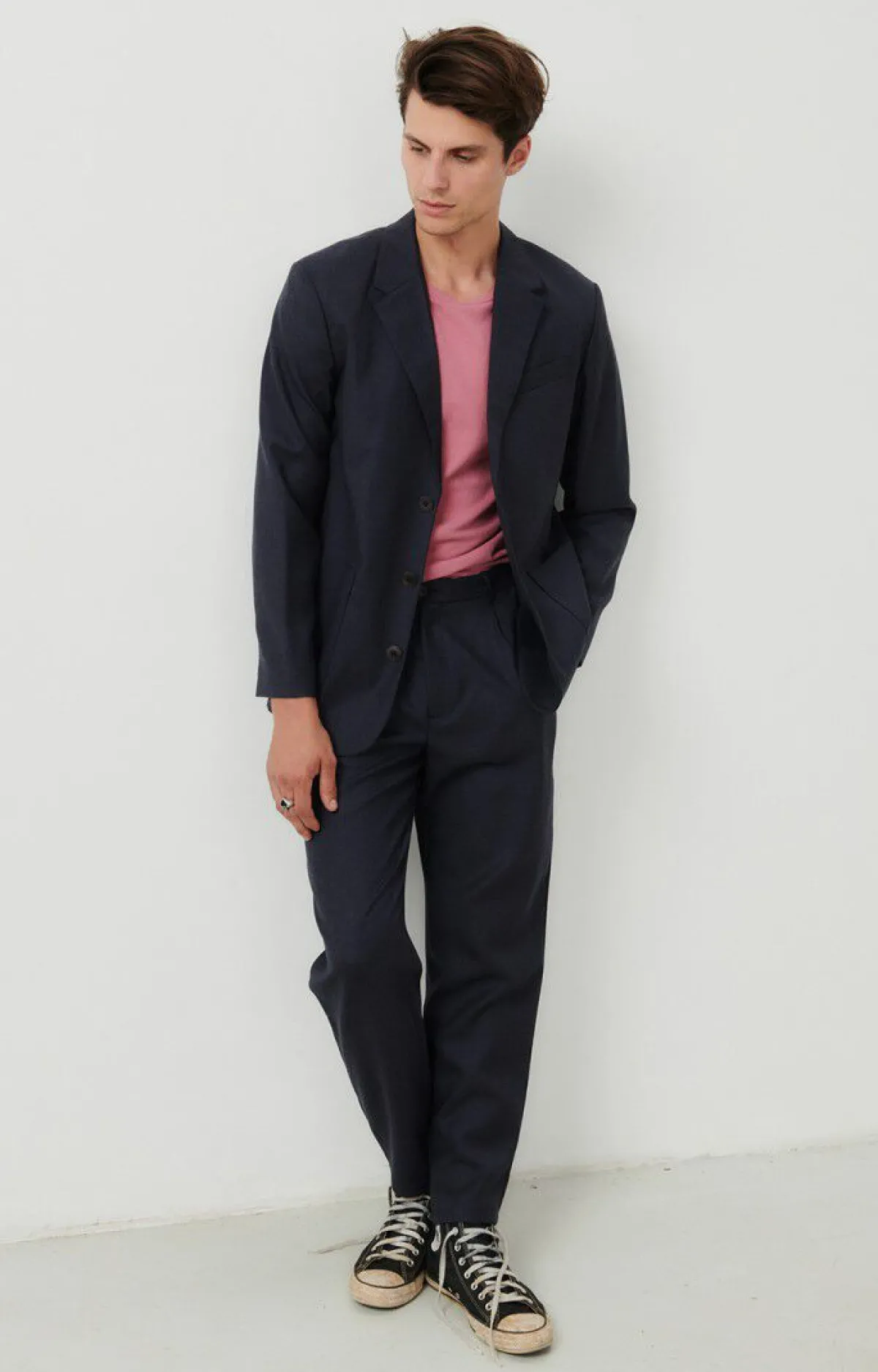 American Vintage Men'S Blazer Tabinsville Navy Melange Outlet