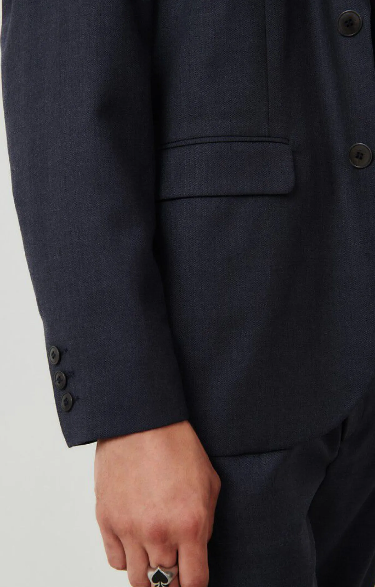American Vintage Men'S Blazer Tabinsville Navy Melange Clearance