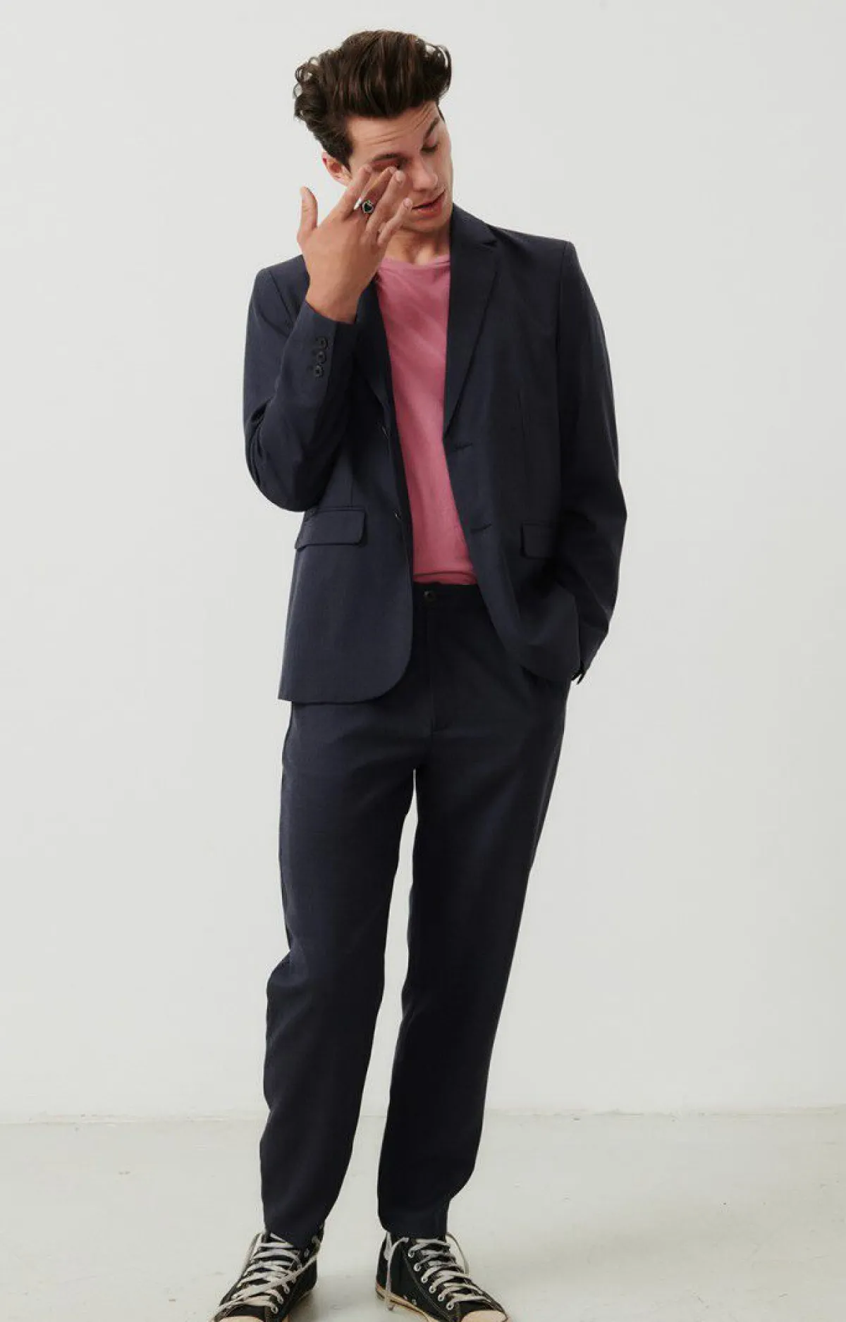 American Vintage Men'S Blazer Tabinsville Navy Melange Clearance