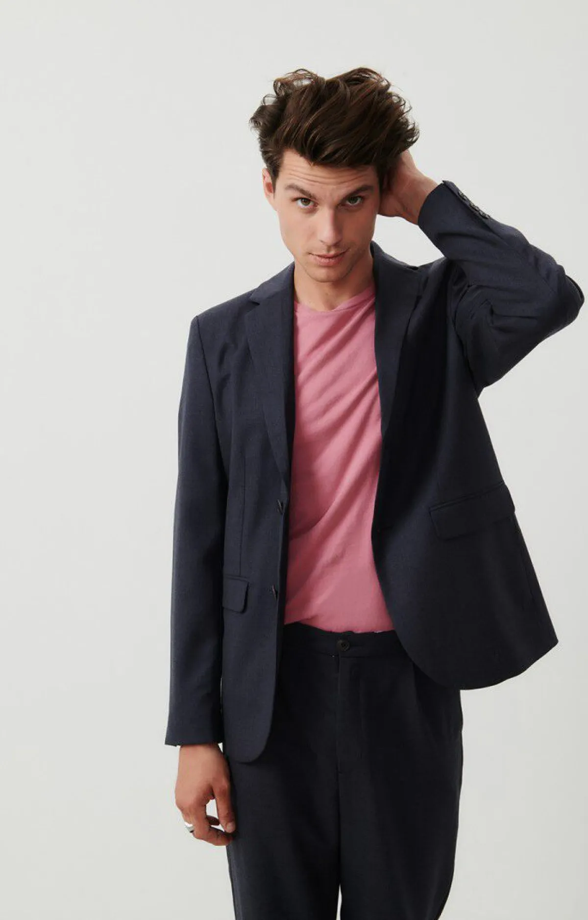 American Vintage Men'S Blazer Tabinsville Navy Melange Clearance