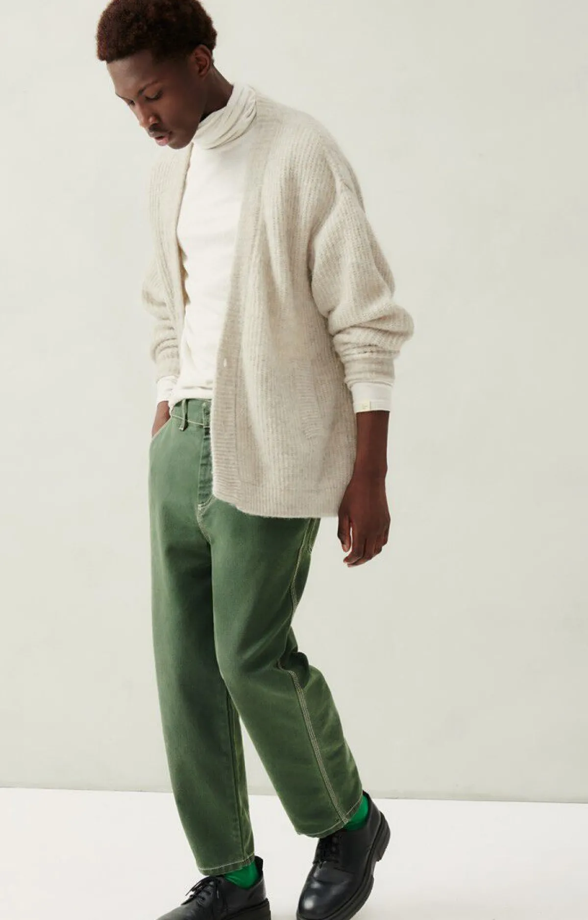 American Vintage Men'S Cardigan East Powder Snow Melange Discount