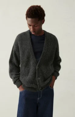 American Vintage Men'S Cardigan East Charcoal Melange Best