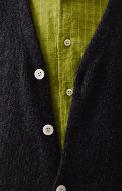 American Vintage Men'S Cardigan Voxybay Charcoal Melange Shop
