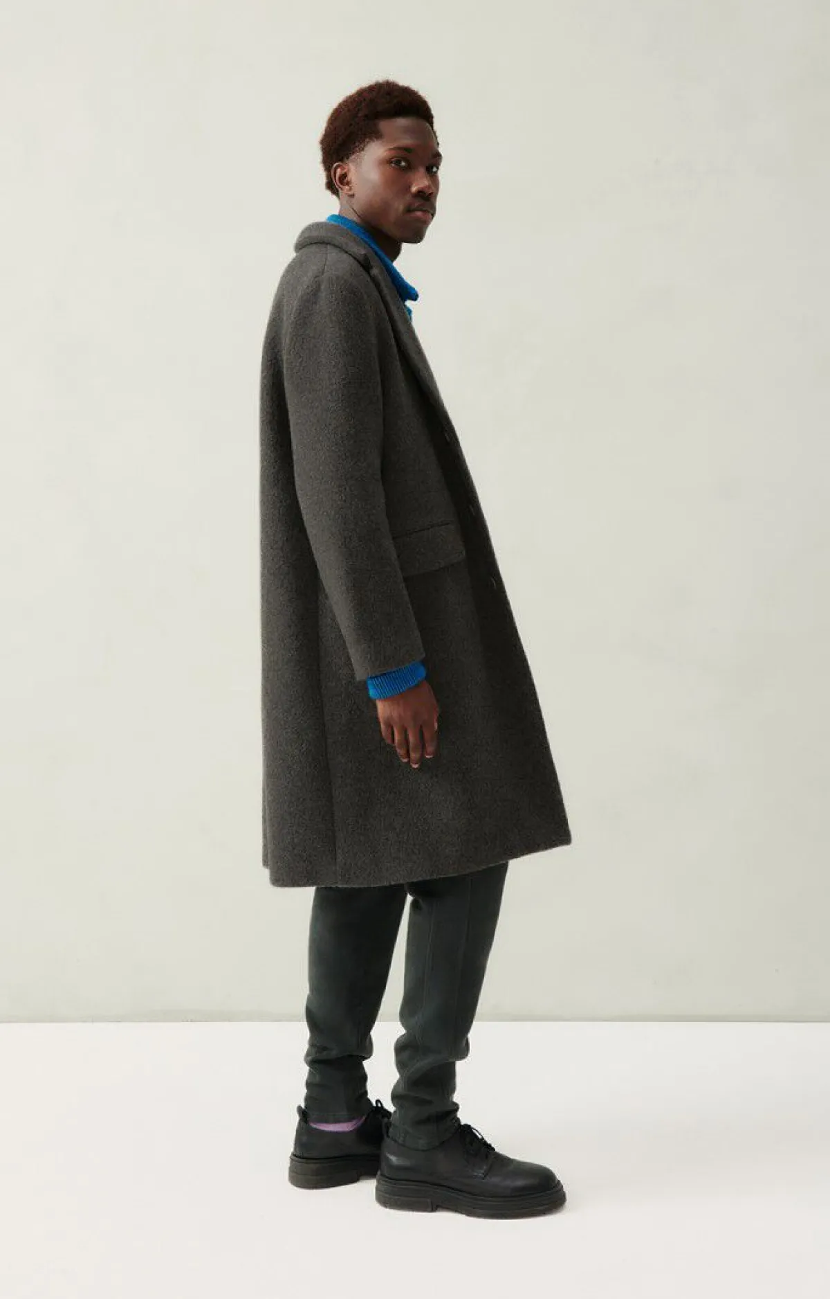 American Vintage Men'S Coat Bazybay Charcoal Melange Clearance