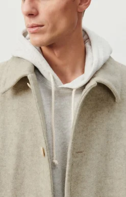 American Vintage Men'S Coat Karabay Beige Melange Cheap
