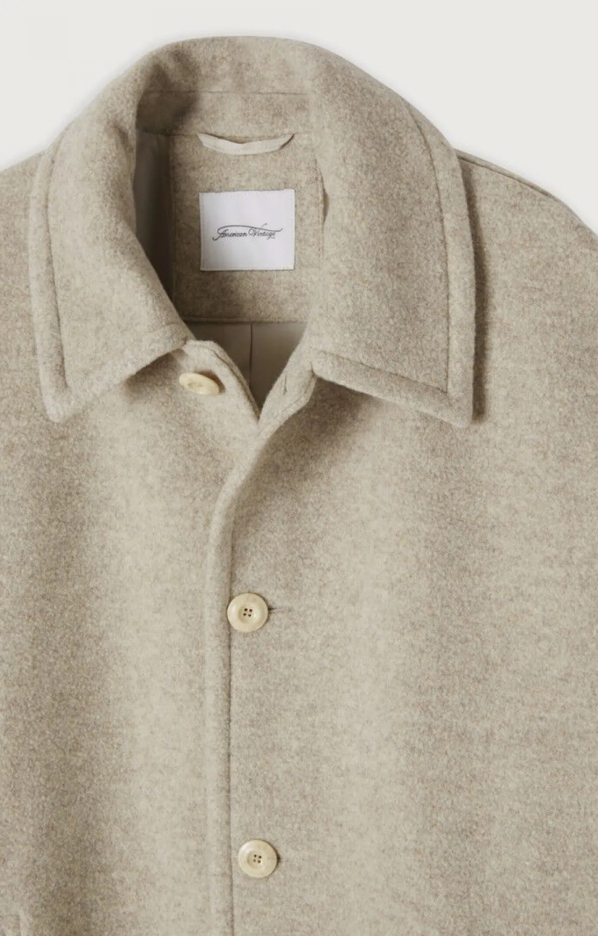 American Vintage Men'S Coat Karabay Beige Melange Cheap