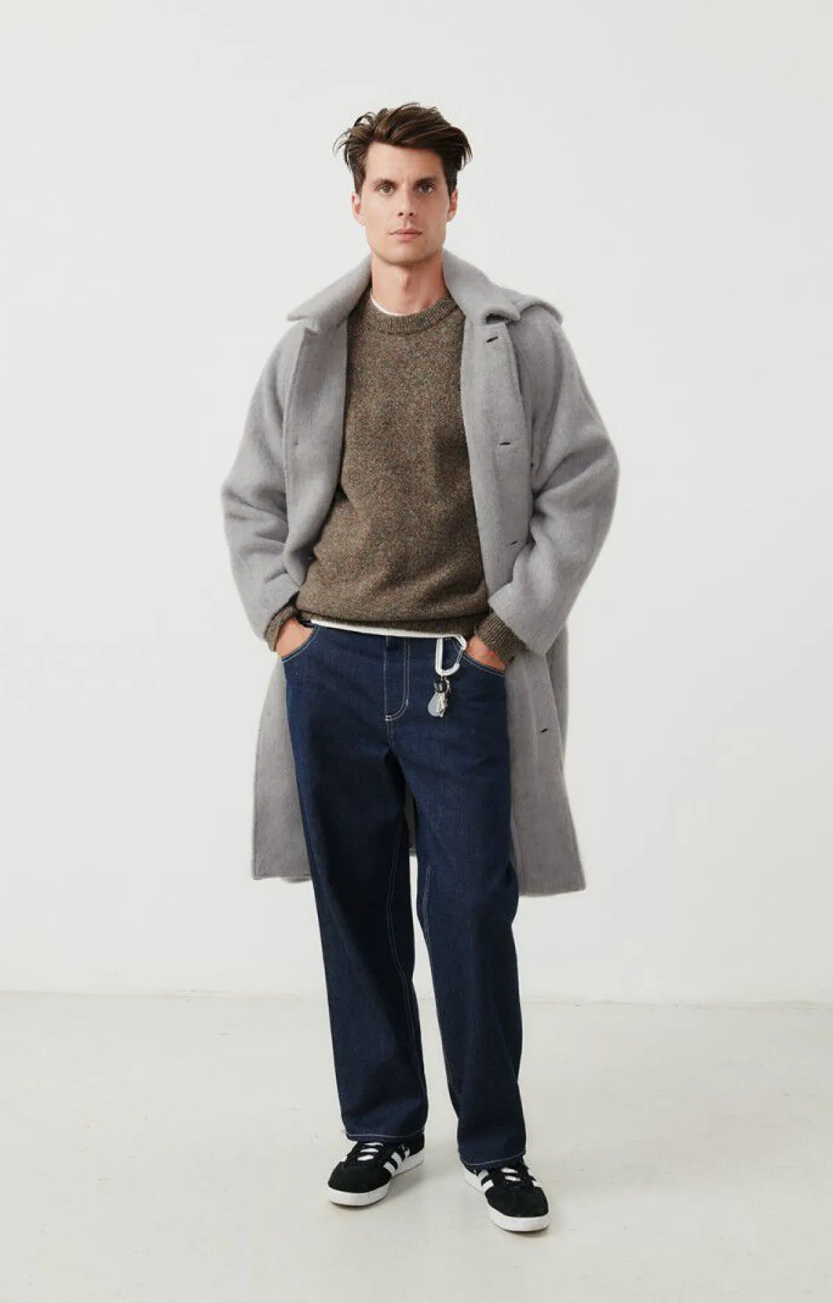American Vintage Men'S Coat Roly Cloud Melange Discount