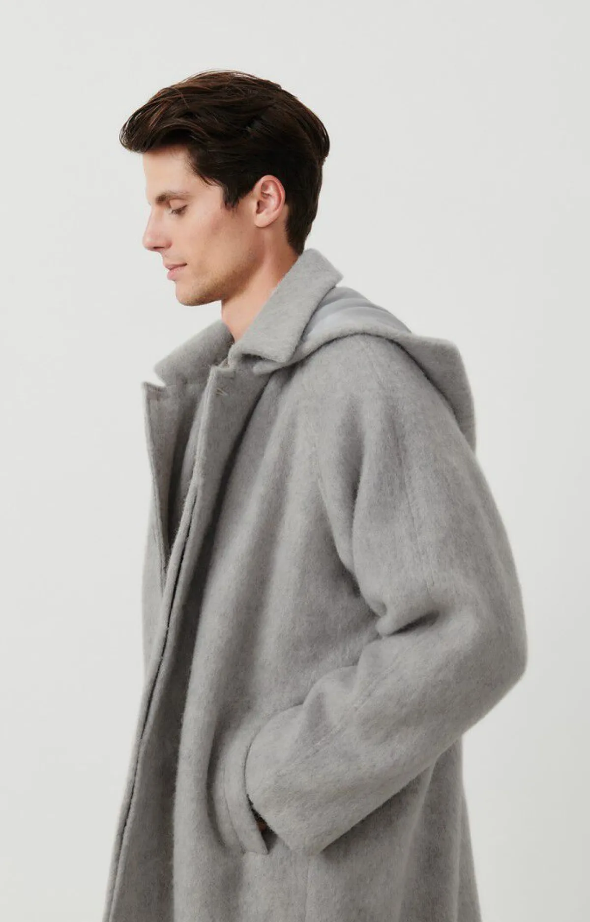American Vintage Men'S Coat Roly Cloud Melange Discount