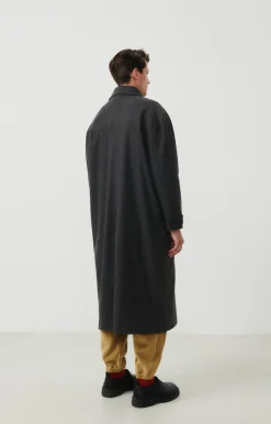 American Vintage Men'S Coat Weftown Charcoal Melange Best Sale