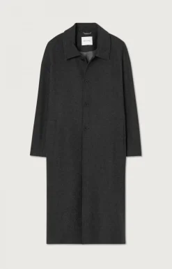 American Vintage Men'S Coat Weftown Charcoal Melange Best Sale
