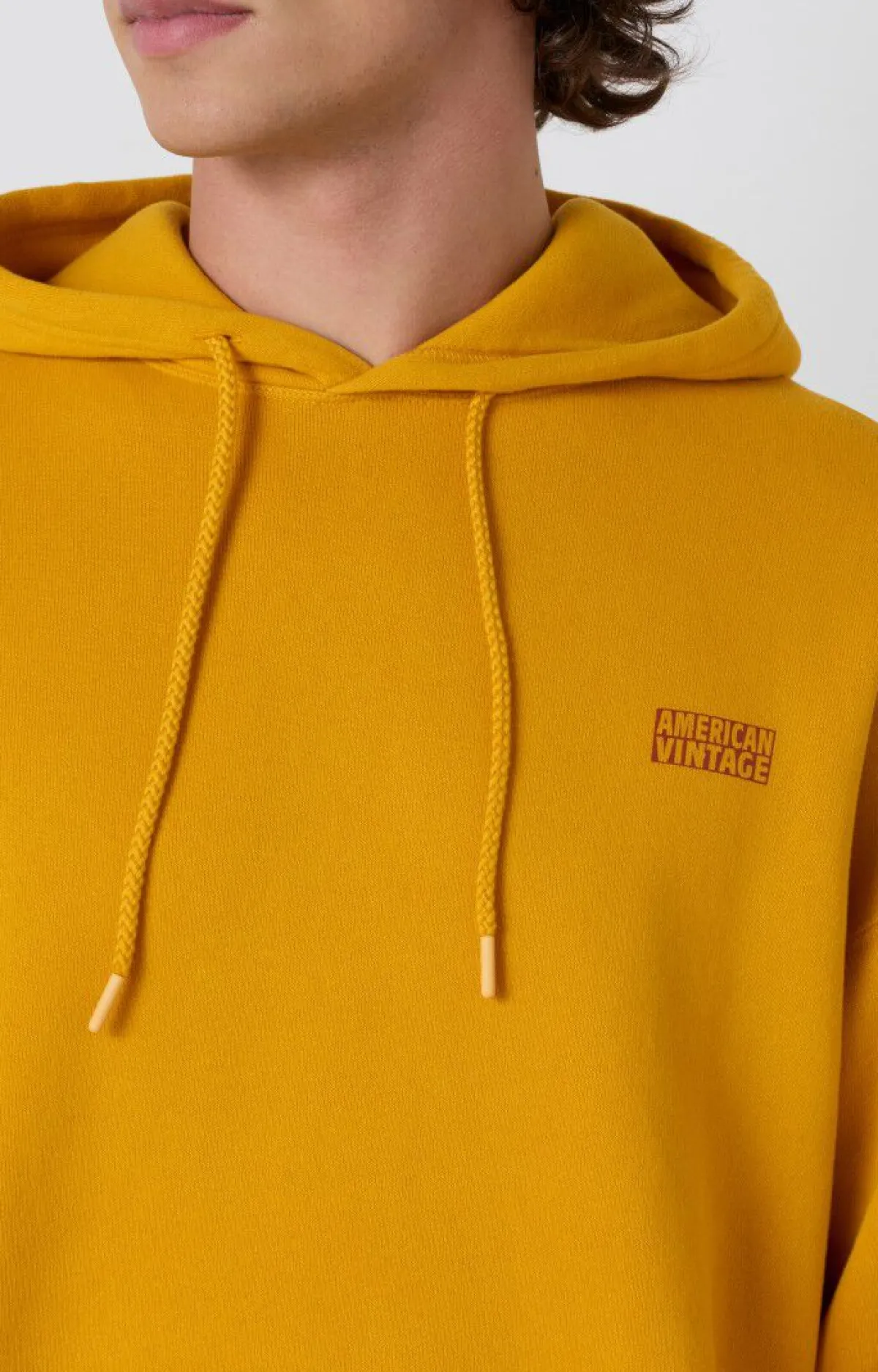 American Vintage Men'S Hoodie Izubird Vintage Mustard Hot