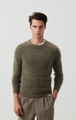 American Vintage Men'S Jumper Dazington Khaki Grey Multimelange Flash Sale