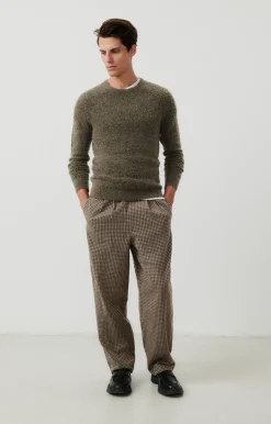 American Vintage Men'S Jumper Dazington Khaki Grey Multimelange Flash Sale