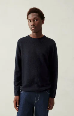 American Vintage Men'S Jumper Ducksbay Navy Melange Black Discount