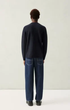 American Vintage Men'S Jumper Ducksbay Navy Melange Black Discount