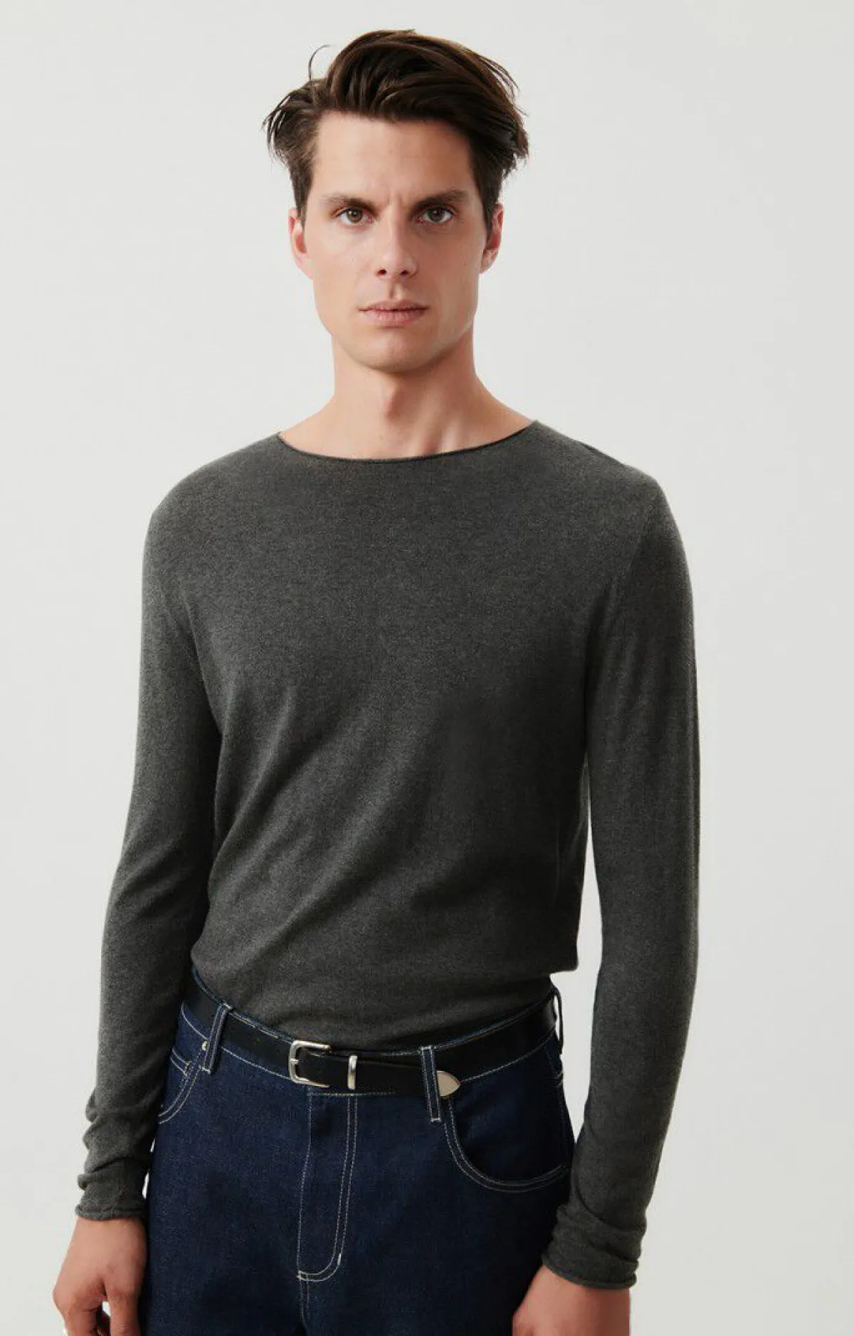 American Vintage Men'S Jumper Marcel Charcoal Melange Flash Sale
