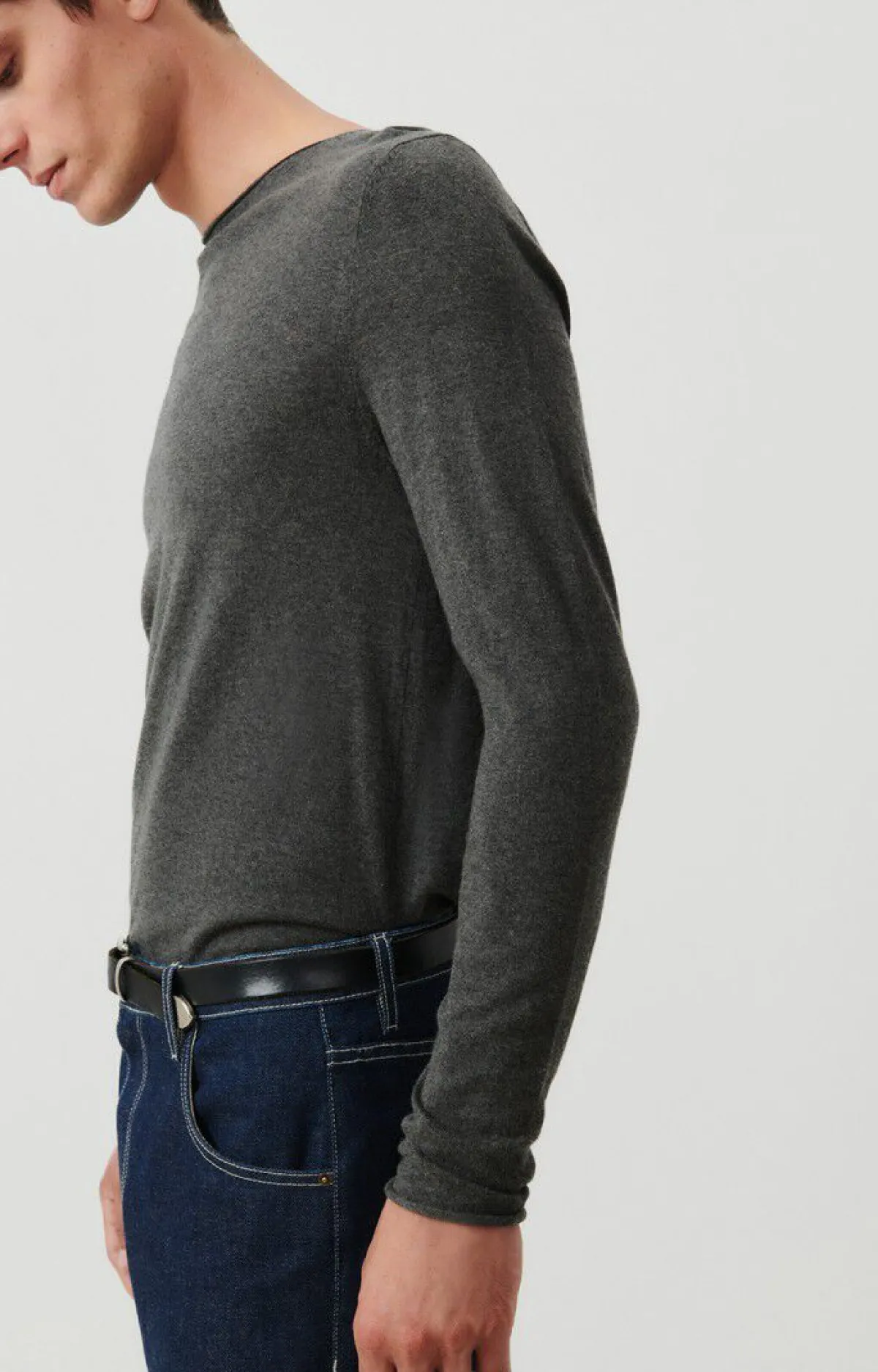 American Vintage Men'S Jumper Marcel Charcoal Melange Flash Sale