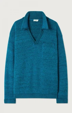 American Vintage Men'S Jumper Poabay Blue Multimelange Store