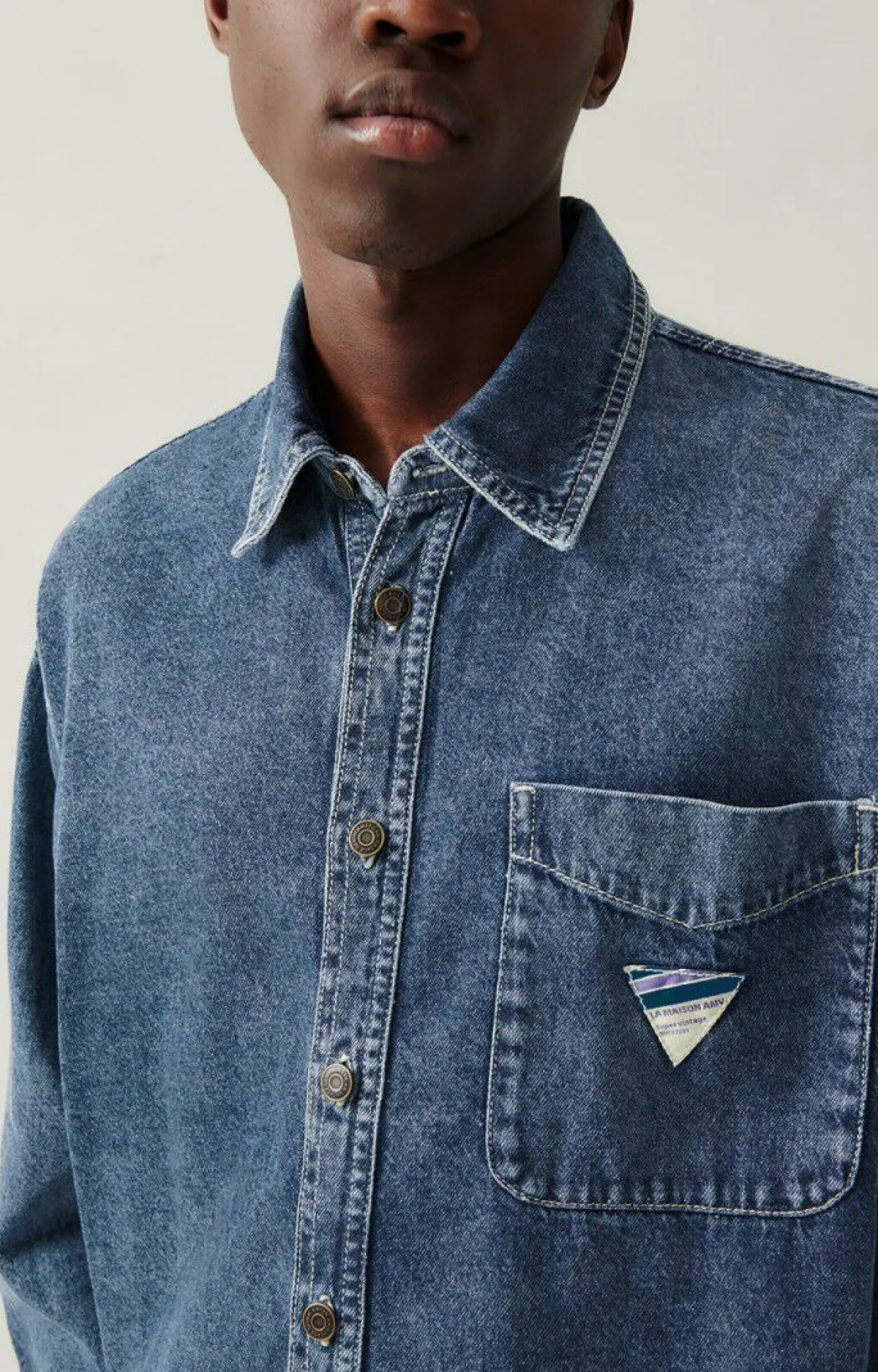 American Vintage Men'S Shirt Astury Stone Store