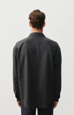 American Vintage Men'S Shirt Dakota Charcoal Melange Sale