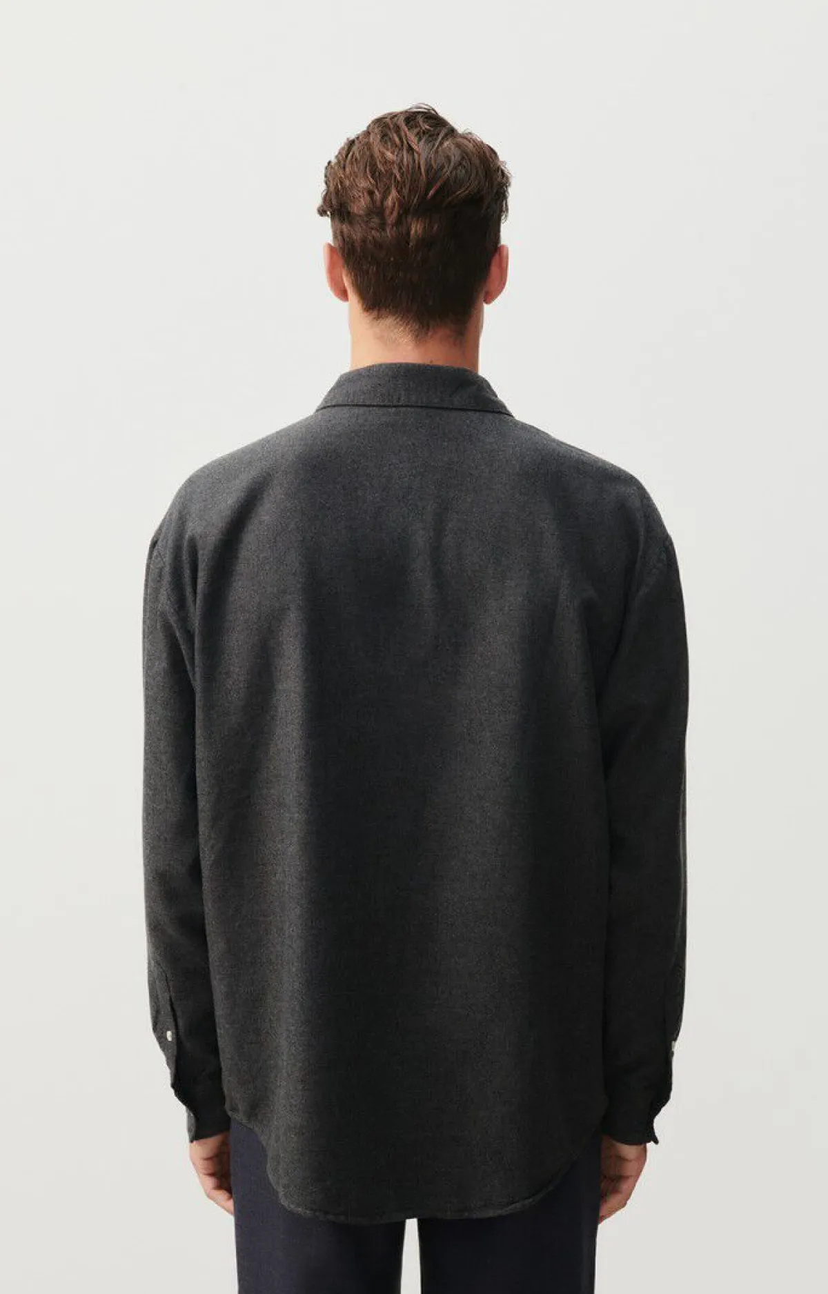 American Vintage Men'S Shirt Dakota Charcoal Melange Sale