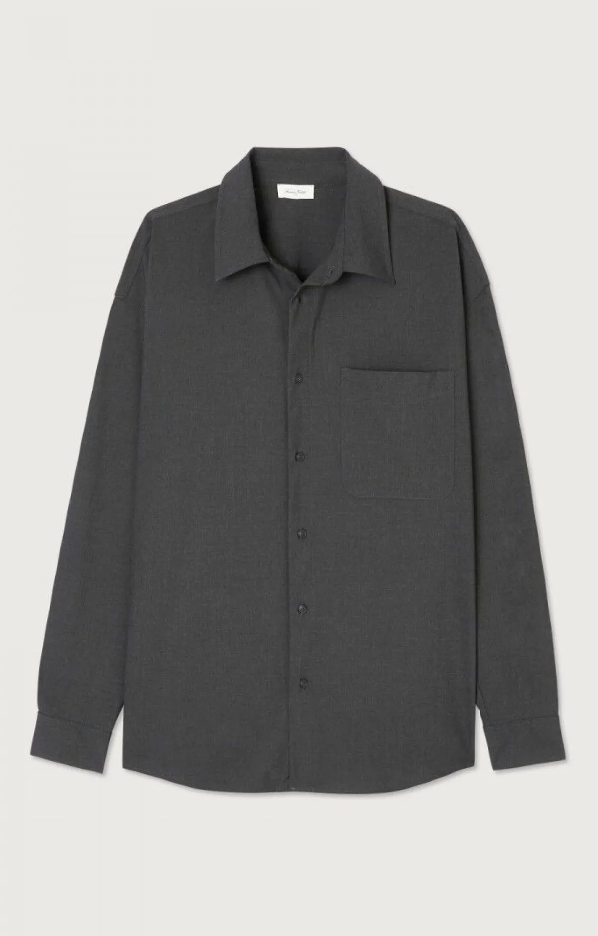 American Vintage Men'S Shirt Kabird Charcoal Melange Best
