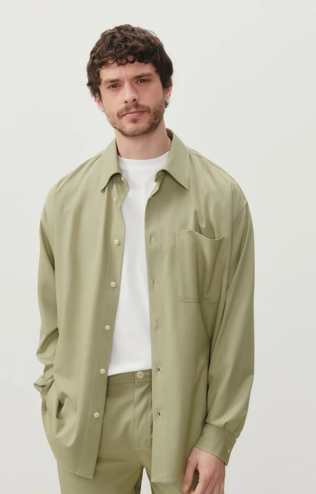 American Vintage Men'S Shirt Kabird Leaven Cheap
