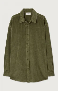 American Vintage Men'S Shirt Padow Khaki Vintage Clearance