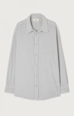 American Vintage Men'S Shirt Padow Vintage Silver New