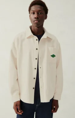 American Vintage Men'S Shirt Spywood Ecru Discount