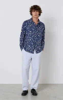 American Vintage Men'S Shirt Yuzy Gaby Navy Store