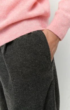 American Vintage Men'S Trousers Dakota Charcoal Melange Hot
