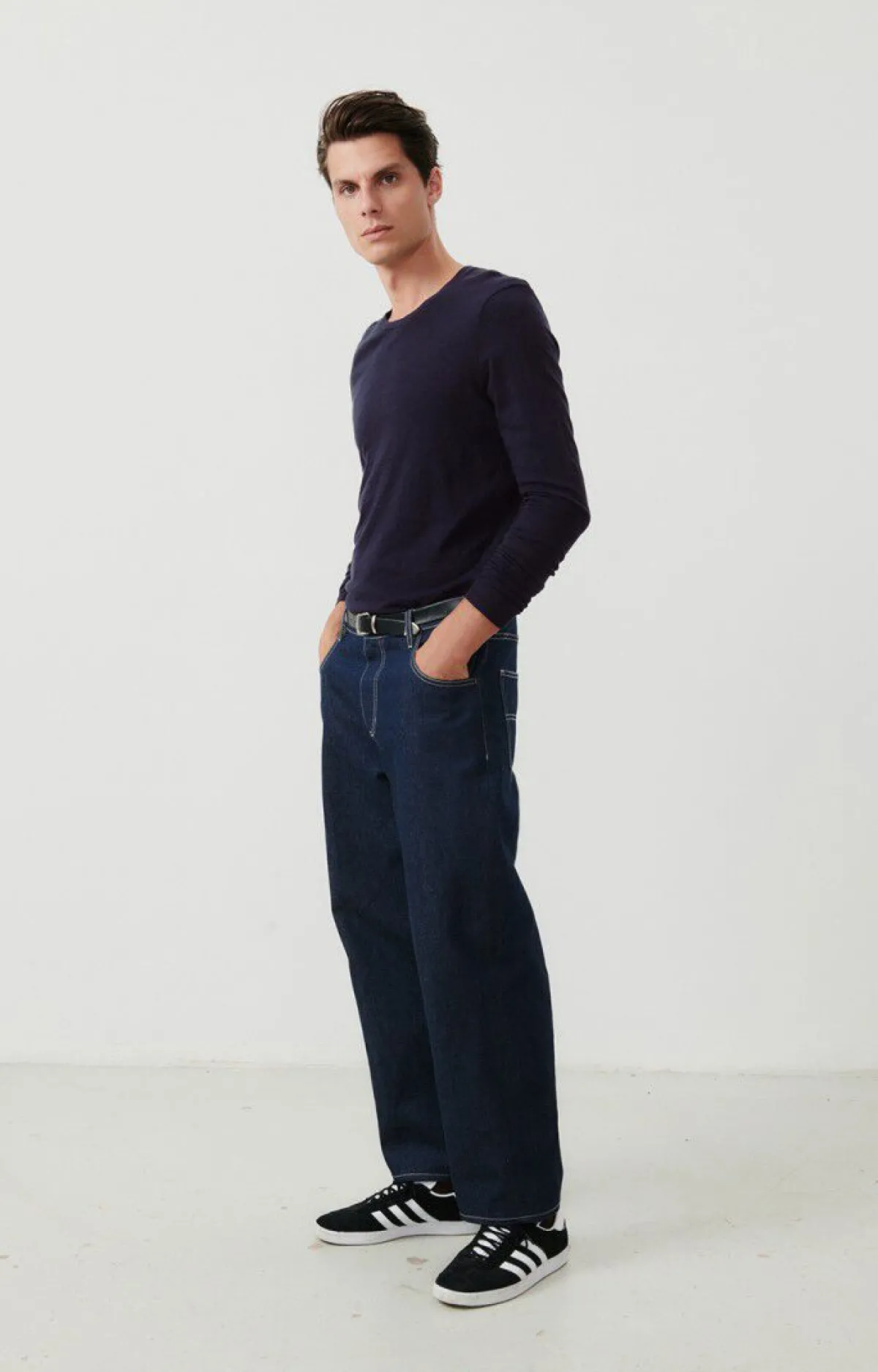 American Vintage Men'S T-Shirt Bysapick Navy Shop