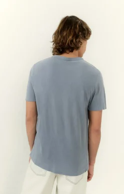 American Vintage Men'S T-Shirt Devon Vintage Blue Grey Store