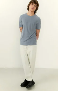 American Vintage Men'S T-Shirt Devon Vintage Blue Grey Store
