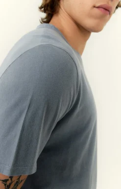 American Vintage Men'S T-Shirt Devon Vintage Blue Grey Store