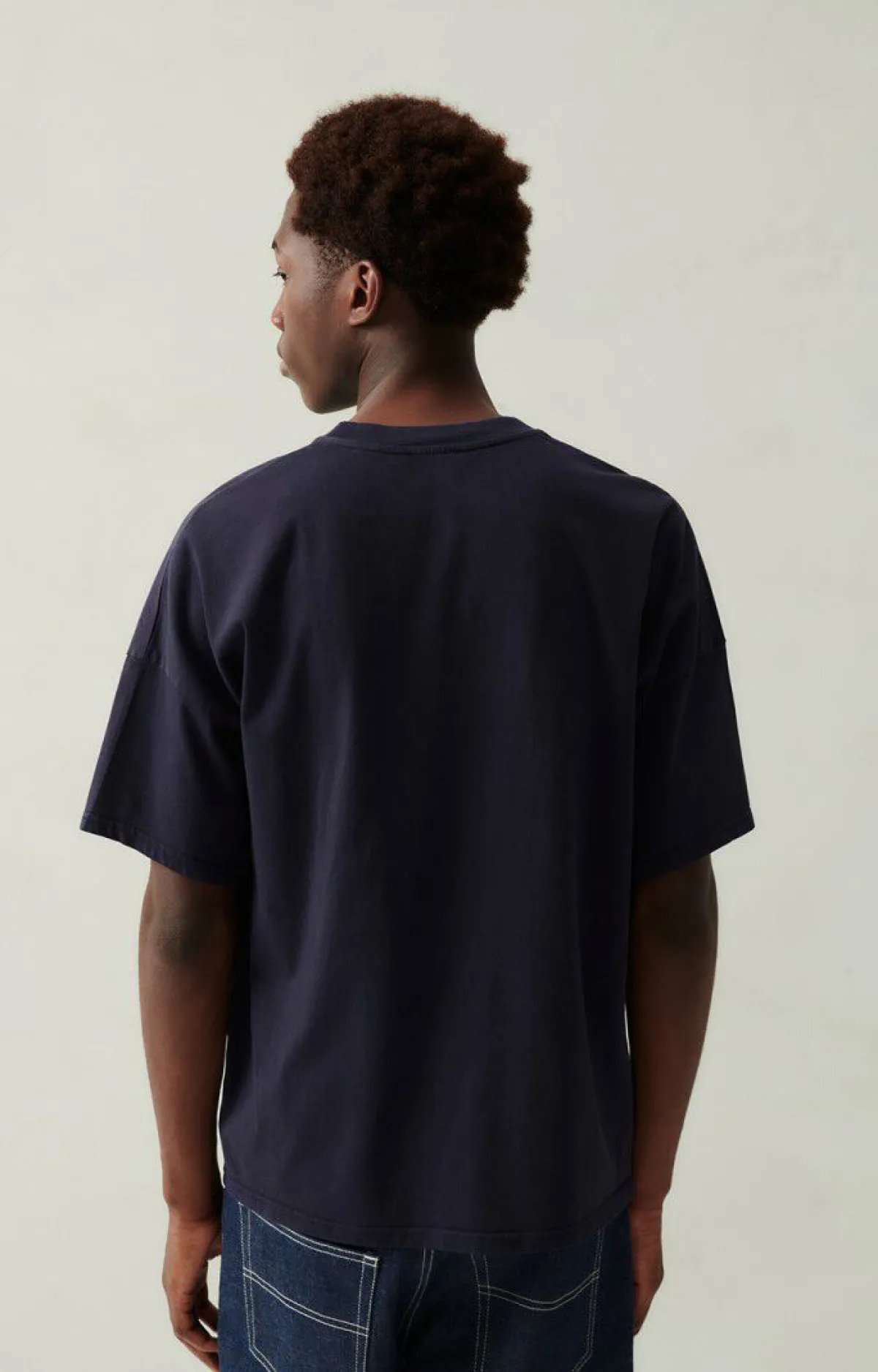 American Vintage Men'S T-Shirt Fizvalley Navy Vintage Fashion