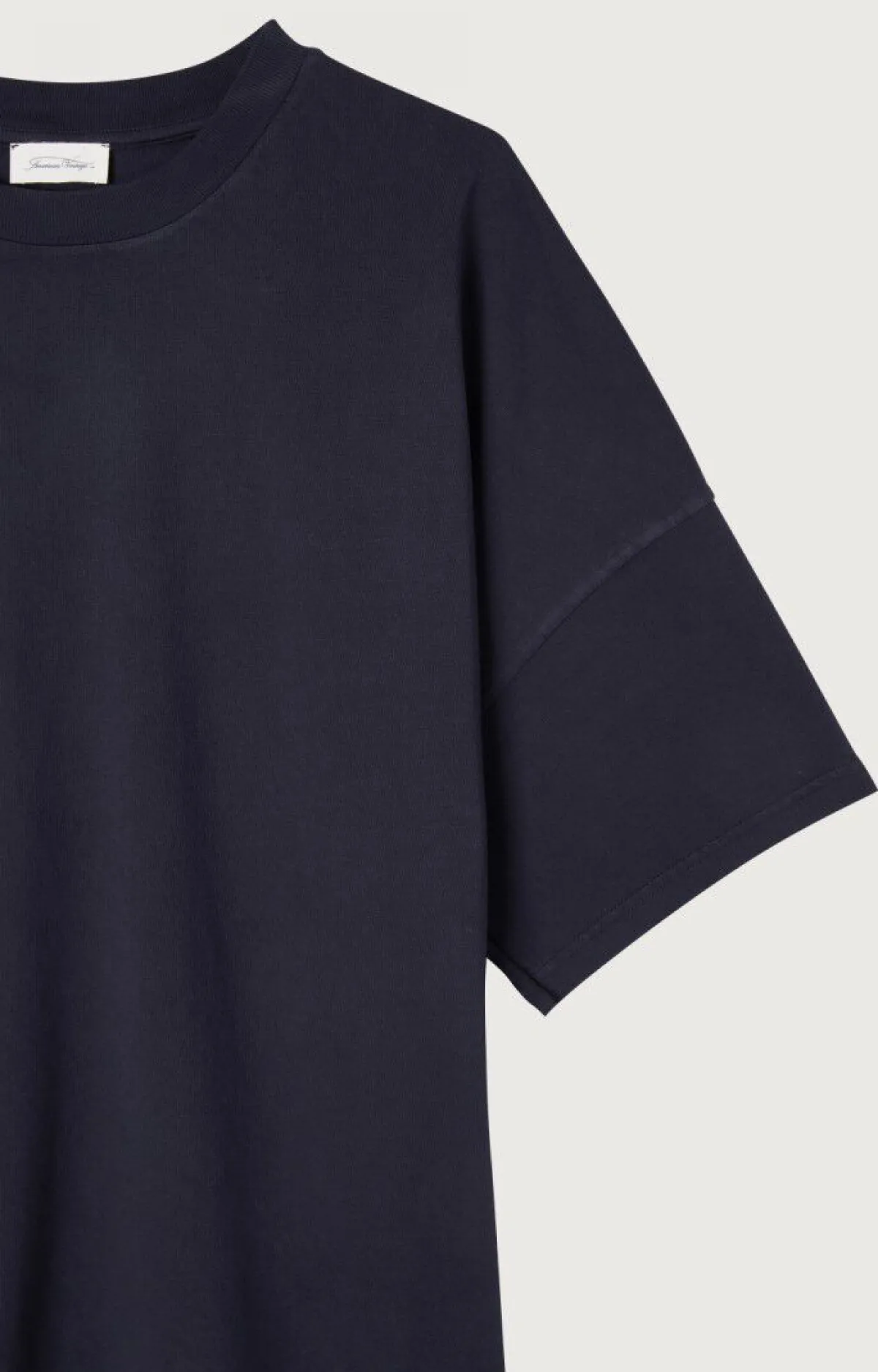 American Vintage Men'S T-Shirt Fizvalley Navy Vintage Fashion