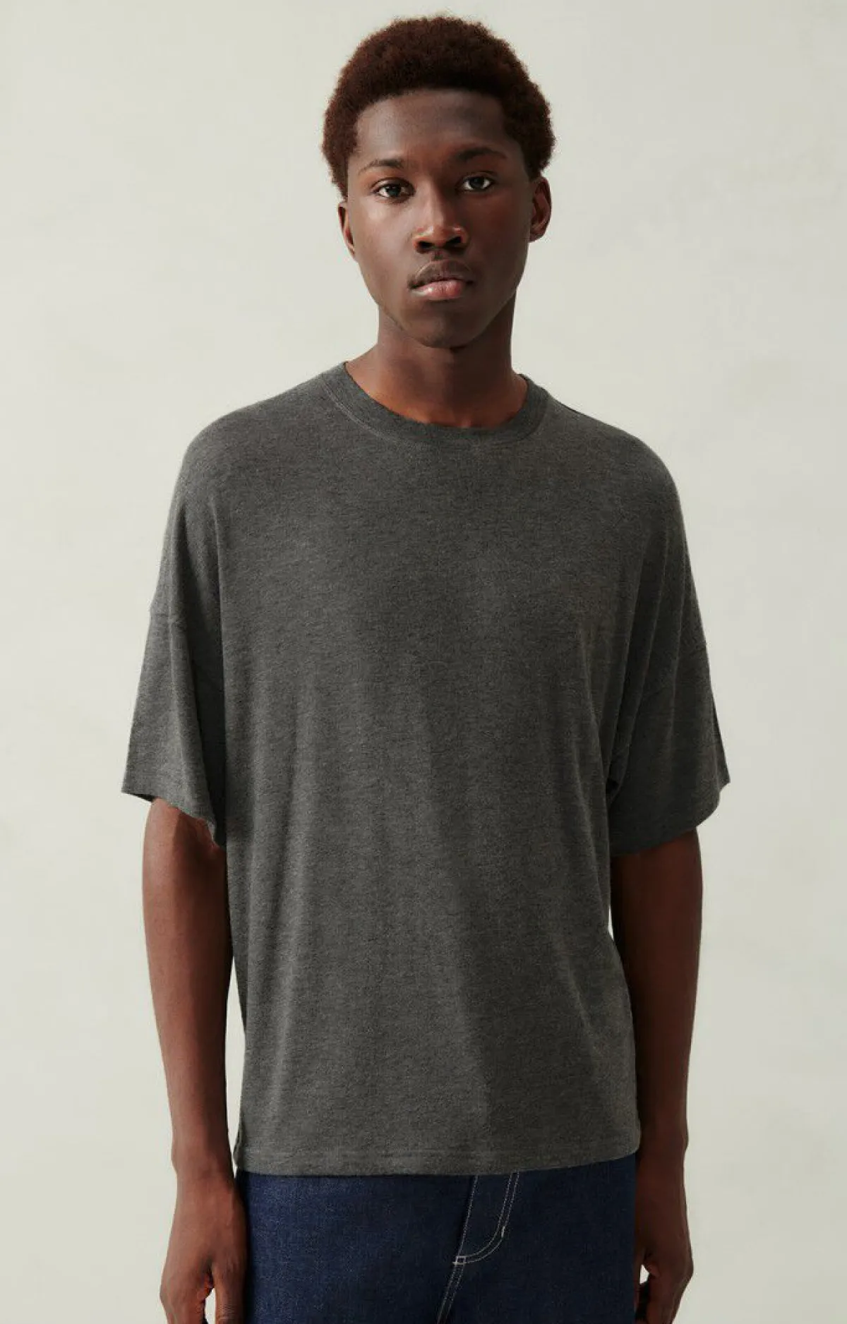 American Vintage Men'S T-Shirt Vediny Charcoal Melange Flash Sale
