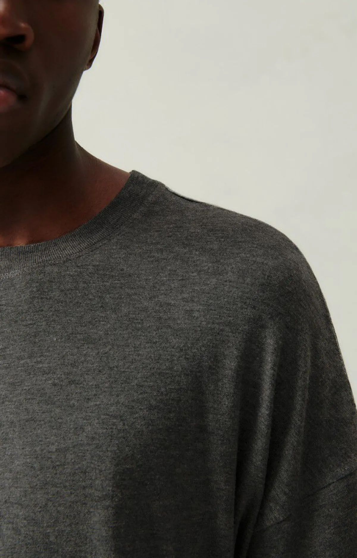 American Vintage Men'S T-Shirt Vediny Charcoal Melange Flash Sale