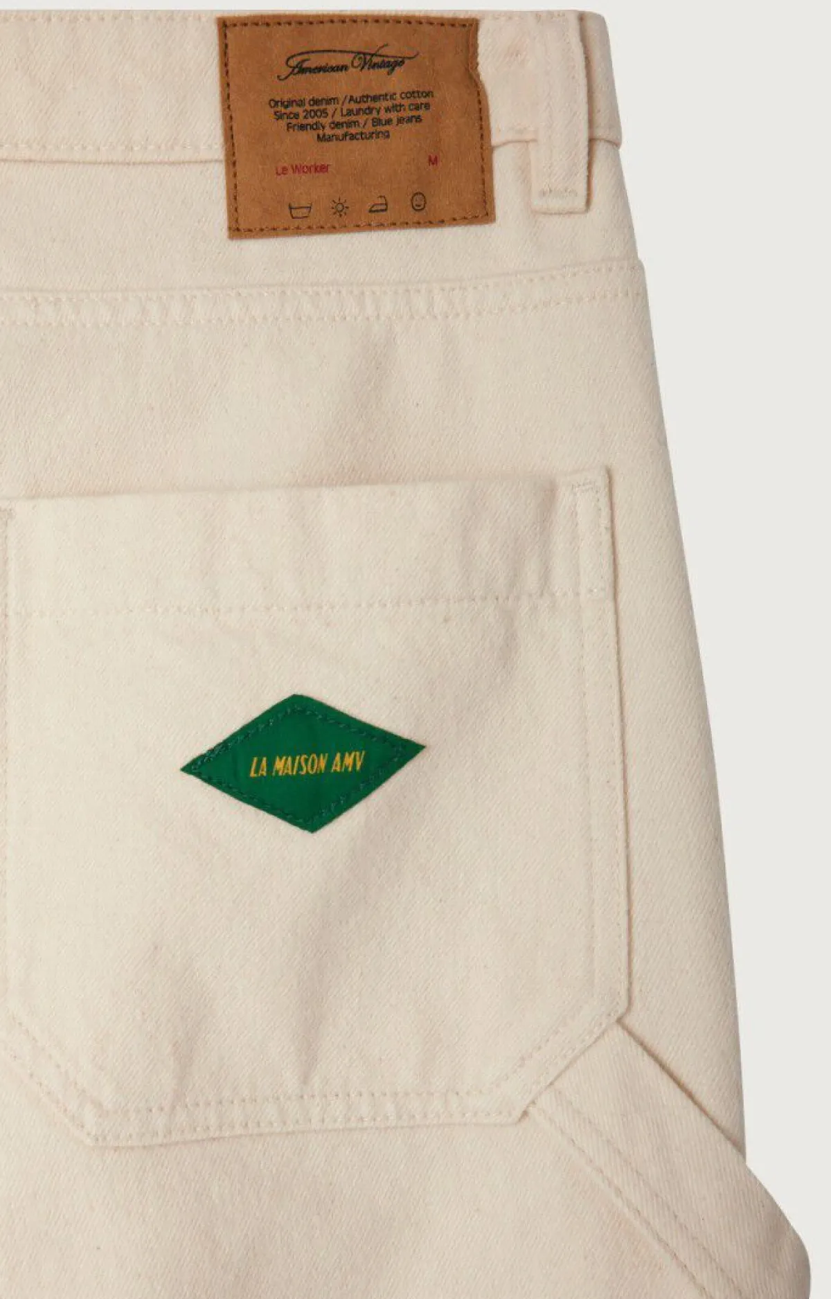 American Vintage Men'S Worker Jeans Spywood Ecru Clearance