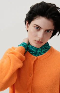 American Vintage Women'S Cardigan Damsville Fluorescent Orange Best Sale