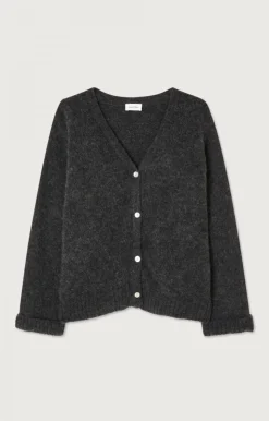 American Vintage Women'S Cardigan East Charcoal Melange Outlet
