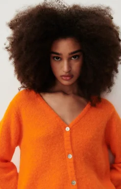 American Vintage Women'S Cardigan East Fluorescent Orange Cheap
