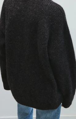 American Vintage Women'S Cardigan East Charcoal Melange Fashion